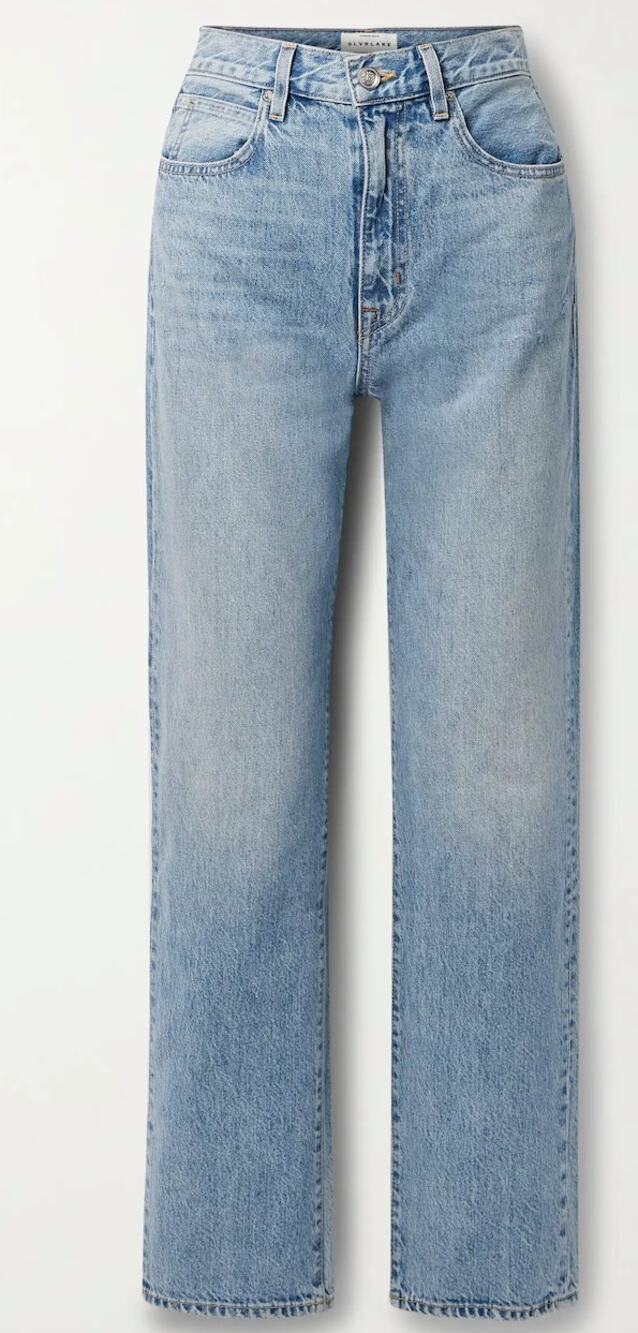 SLVRLAKE London High-Rise Straight-Leg Jeans Size 32 Medium Wash NWT $340
